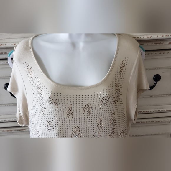 Style and Co embellished t-shirt tunic top sz L - Picture 5 of 10
